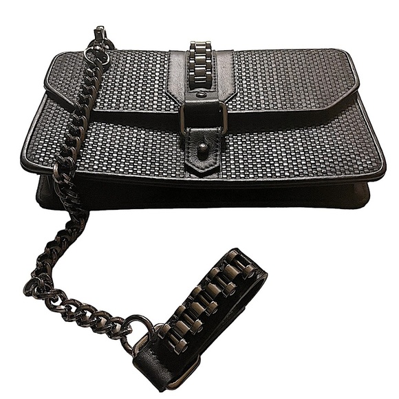 How and What Handbags - How and What Black Leather Punk Style Bracelet Bag